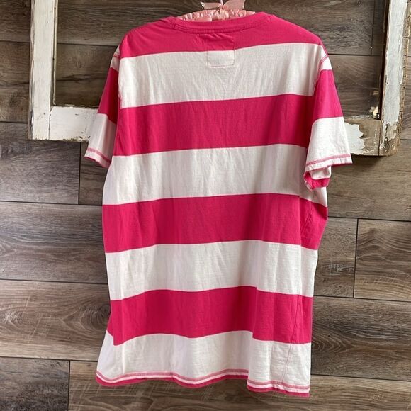 Aeropostale Women’s Plus size XXL Pink & White Horizontal Striped Shirt,Vintage - Picture 6 of 6